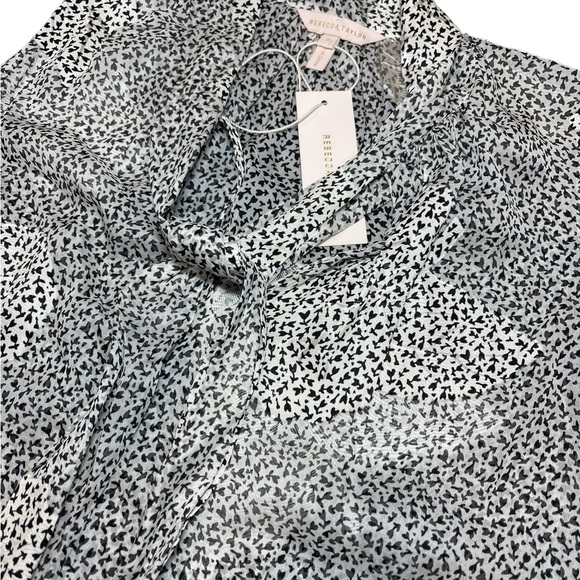 ⚡️SOLD⚡️Rebecca Taylor Silk Floral Sleeveless Tank Top Gray White Blouse - Picture 9 of 16